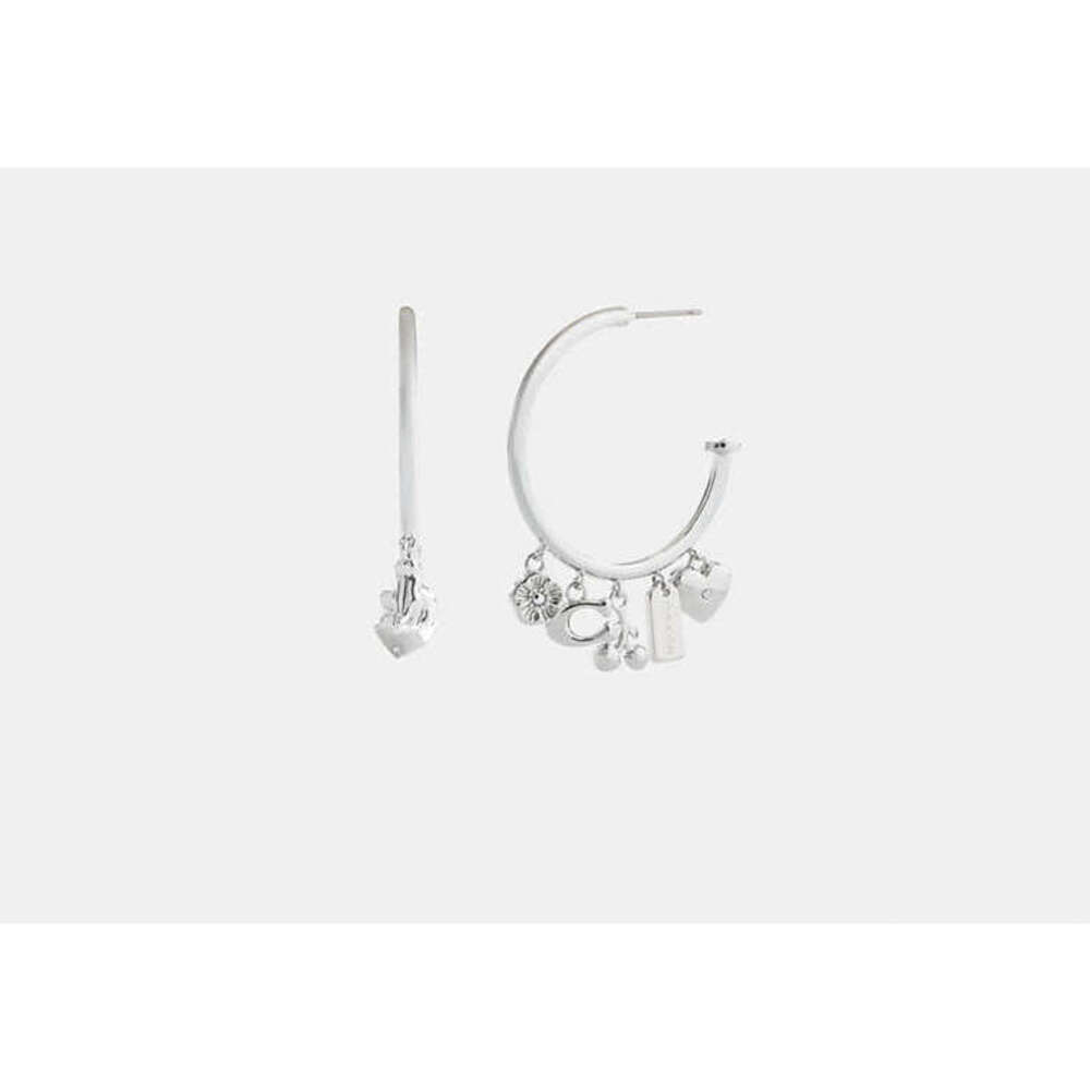 COACH Butterfly And Rexy Charm Hoop Earrings NWT - Picture 1 of 3